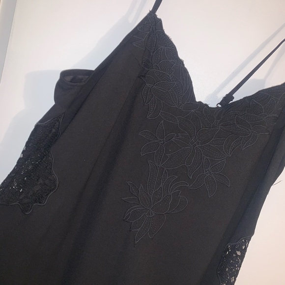Lulu’s, never worn. Size: L. Black lace cut out mini dress with ruffles. - Picture 2 of 4